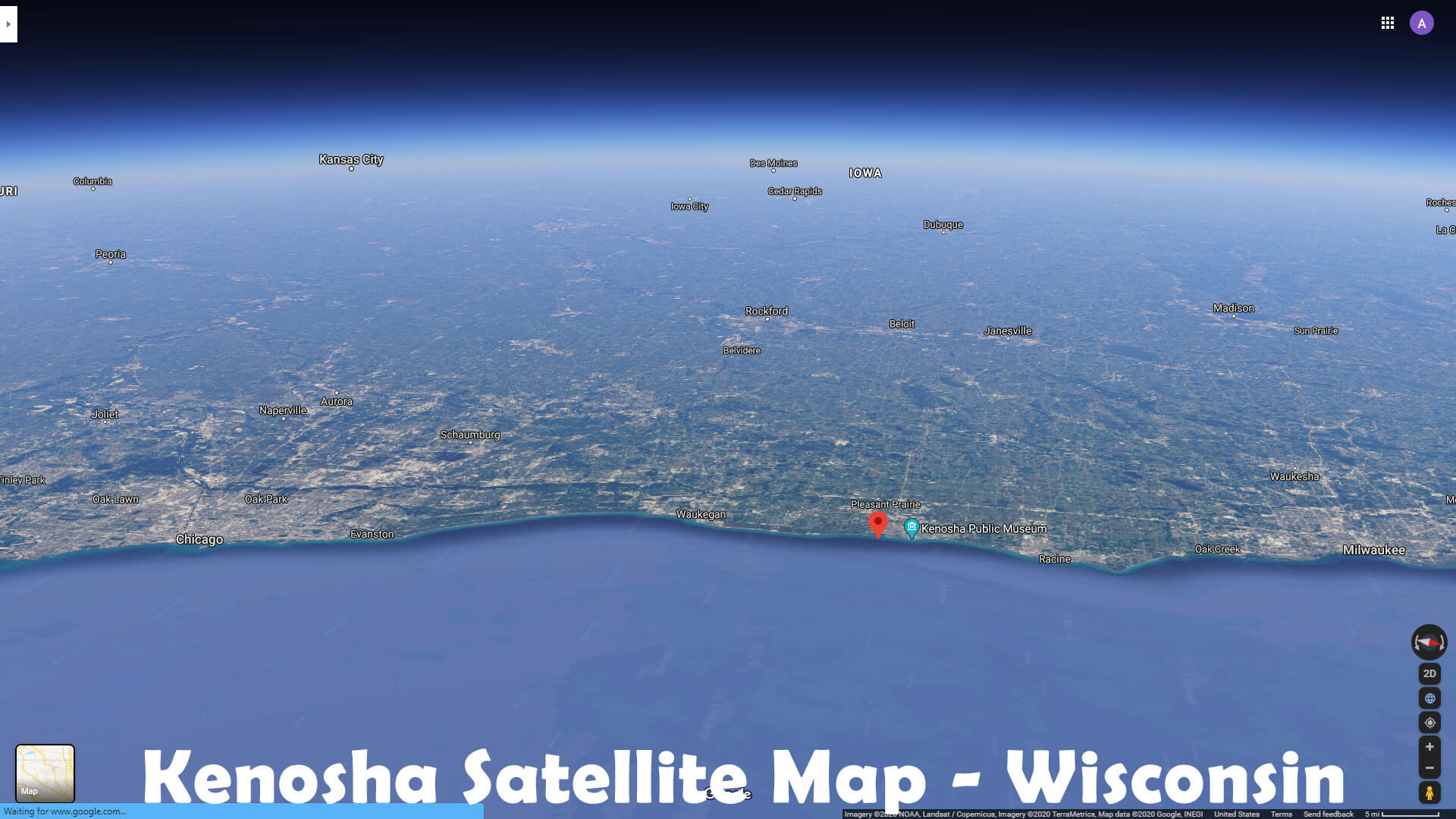 Kenosha Satellite Map - Wisconsin